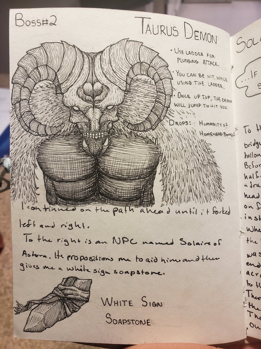 OOZ_ILL's tweet photo. The Taurus Demon and Solaire of Astora from my Dark Souls journal
#taurusdemon #solaire #solaireofastora #fanart #darksoulsfanart #darksouls #darksoulsremastered #fromsoft #fromsoftware #bandainamco https://t.co/RYSf8zrvIX