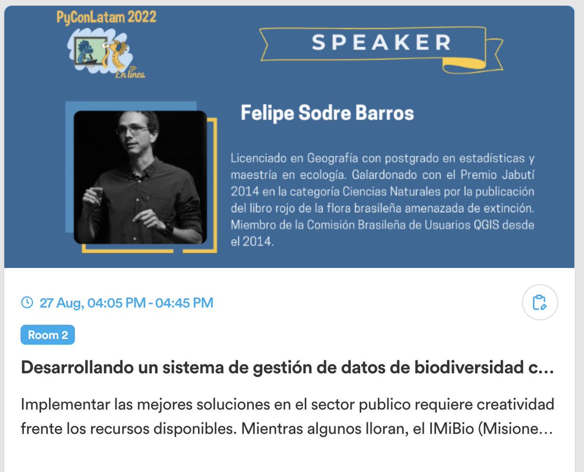 PyLatam's tweet image. Nuestro tercer bloque de charlas de ayer estuvo a cargo de estos excelentes expositores de nuestra comunidad #Python.🐍🎉
Muchas gracias por participar de esta edición #PyConLatam22 son geniales.🥳

👨‍💻Eduardo Ramirez
👨‍💻Felipe Sodre B.
👨‍💻Hector I. Patricio
👨‍💻Ariel Ortiz

#PyCon