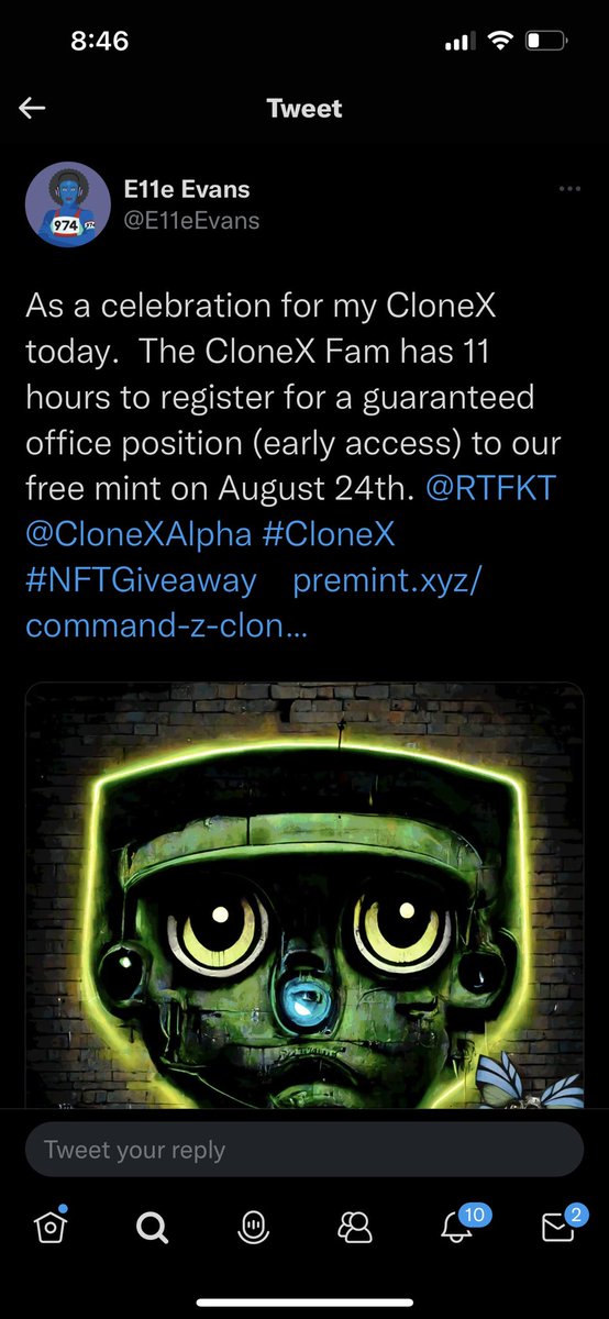 OKBoomerDN's tweet photo. Heard that there are a few CloneX holders in CommandX
@CommandZ_eth really is something in the making more than the inspired AI hand drawn ART
#CommandX #CloneX @CloneXAlpha https://t.co/ggl7whJ8DT