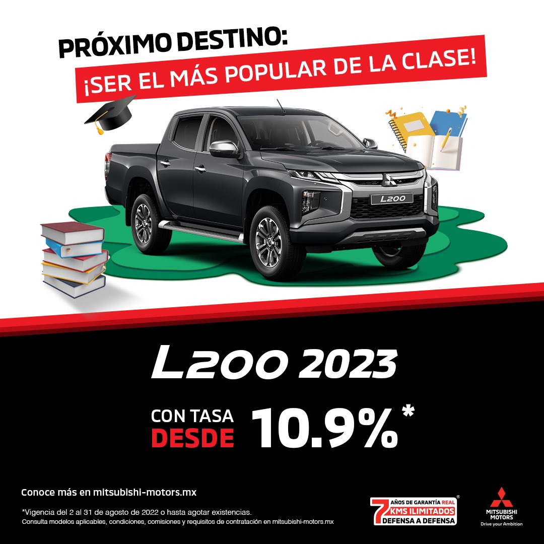 MitsuTabasco's tweet photo. Que este regreso a clases, este cargado de toneladas de actitud. ¡Estrena tu #Mitsubishi #L200! https://t.co/nVmBgwEEhJ https://t.co/cAnEMuNJ3K