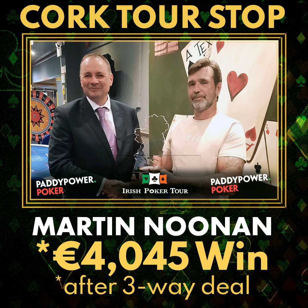 IrishPokerTour's tweet image. 🥇𝐂𝐨𝐫𝐤 𝐓𝐨𝐮𝐫 𝐒𝐭𝐨𝐩 𝐂𝐡𝐚𝐦𝐩𝐢𝐨𝐧🥇 
            𝐌𝐚𝐫𝐭𝐢𝐧 𝐍𝐨𝐨𝐧𝐚𝐧
                €𝟒,𝟎𝟒𝟓 𝐖𝐢𝐧!
              💰💰👏🎊🎉

Macau Sporting Club Legend Martin Noonan is our Cork winner on home soil.

irishpokertour.com
@paddypowerpoker