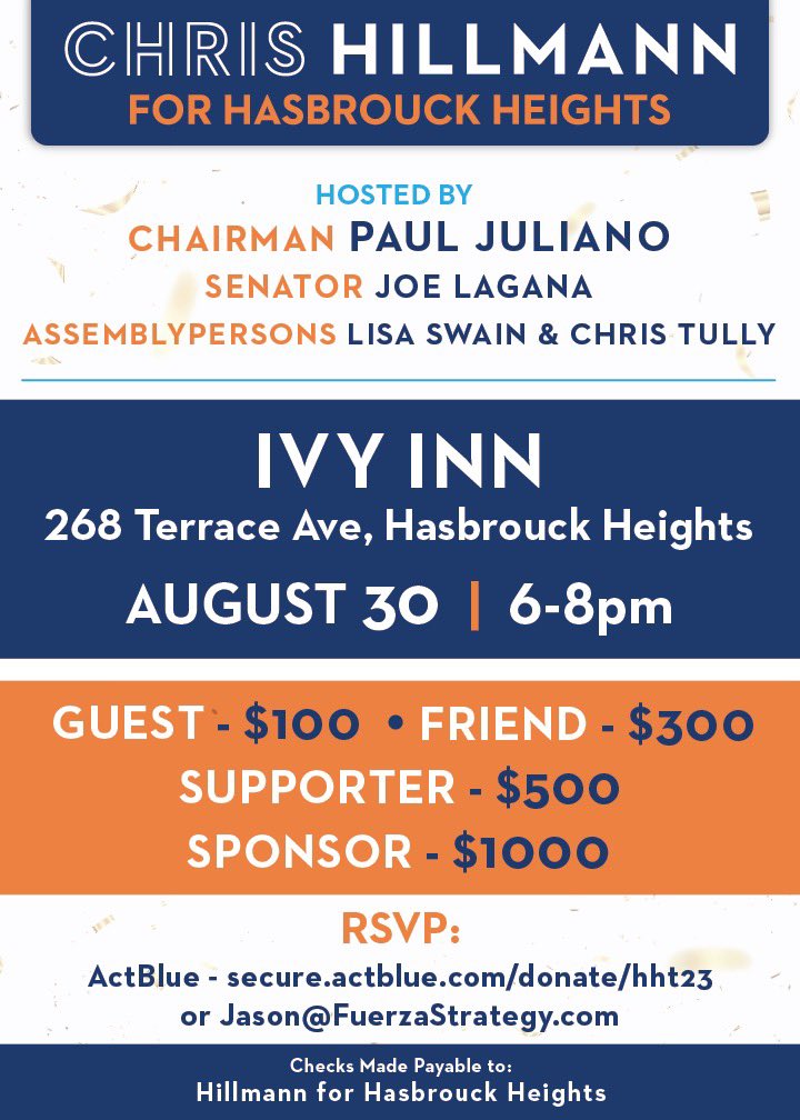 ChrisHillmann's tweet photo. Help out the only democratic councilman in our town! Letโs win! #Democrats #njdsc #dnc #VoteBlue https://t.co/3fo694tJF4