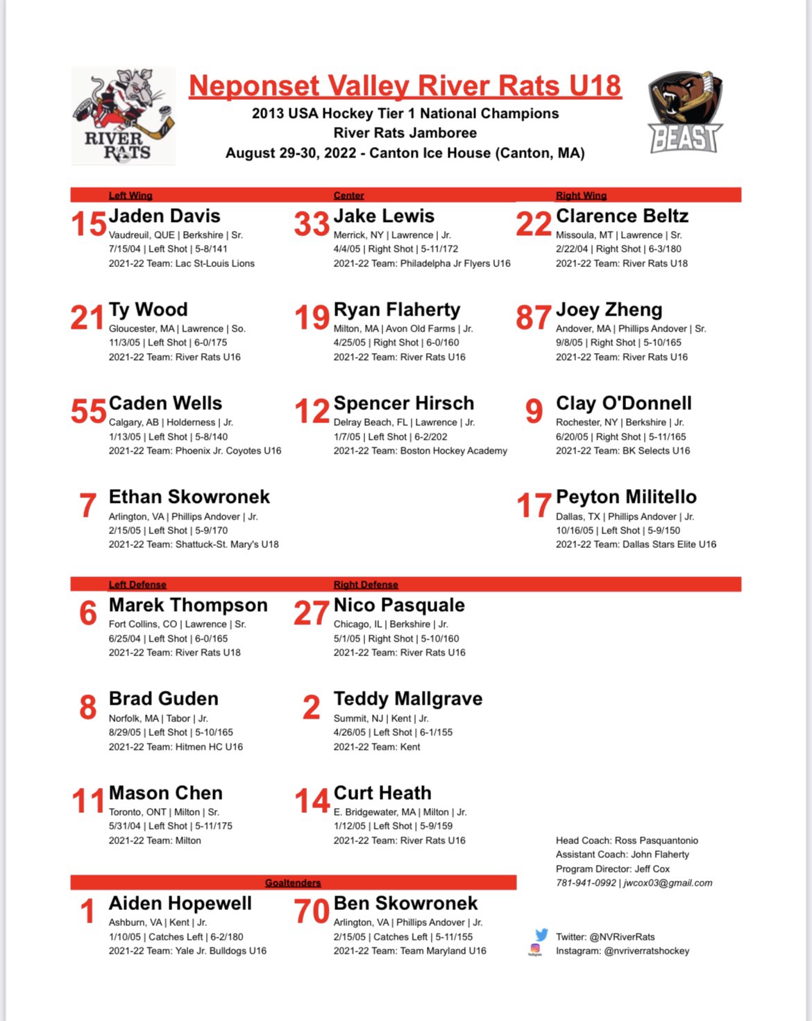 River Rats Hockey on Twitter "🚨Tomorrow the season starts for all of