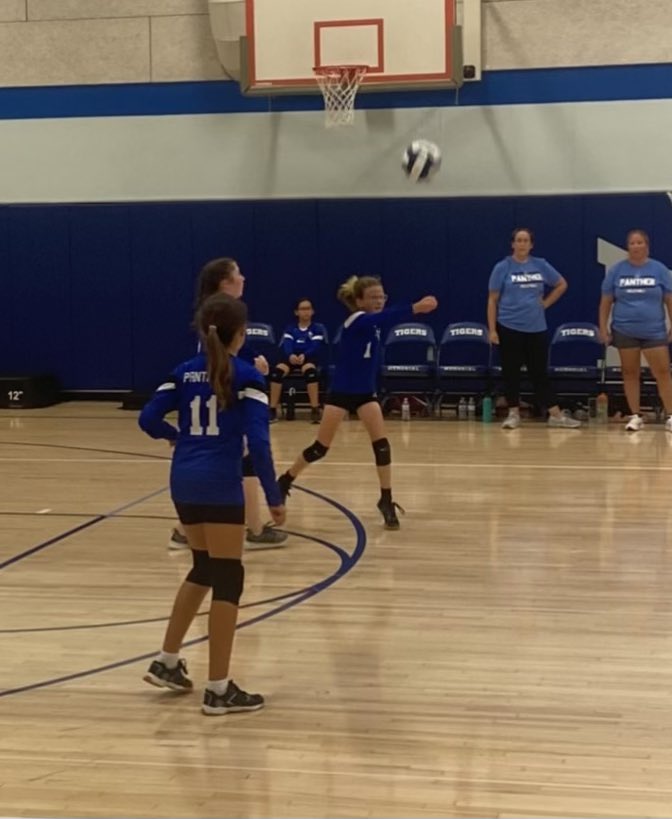 SBPanthers's tweet photo. Our 5/6 girls took sets 1 and 2 to pick up their first win of the season today! Way to go! 🐾🏐💙 https://t.co/LmG2mRvGt7