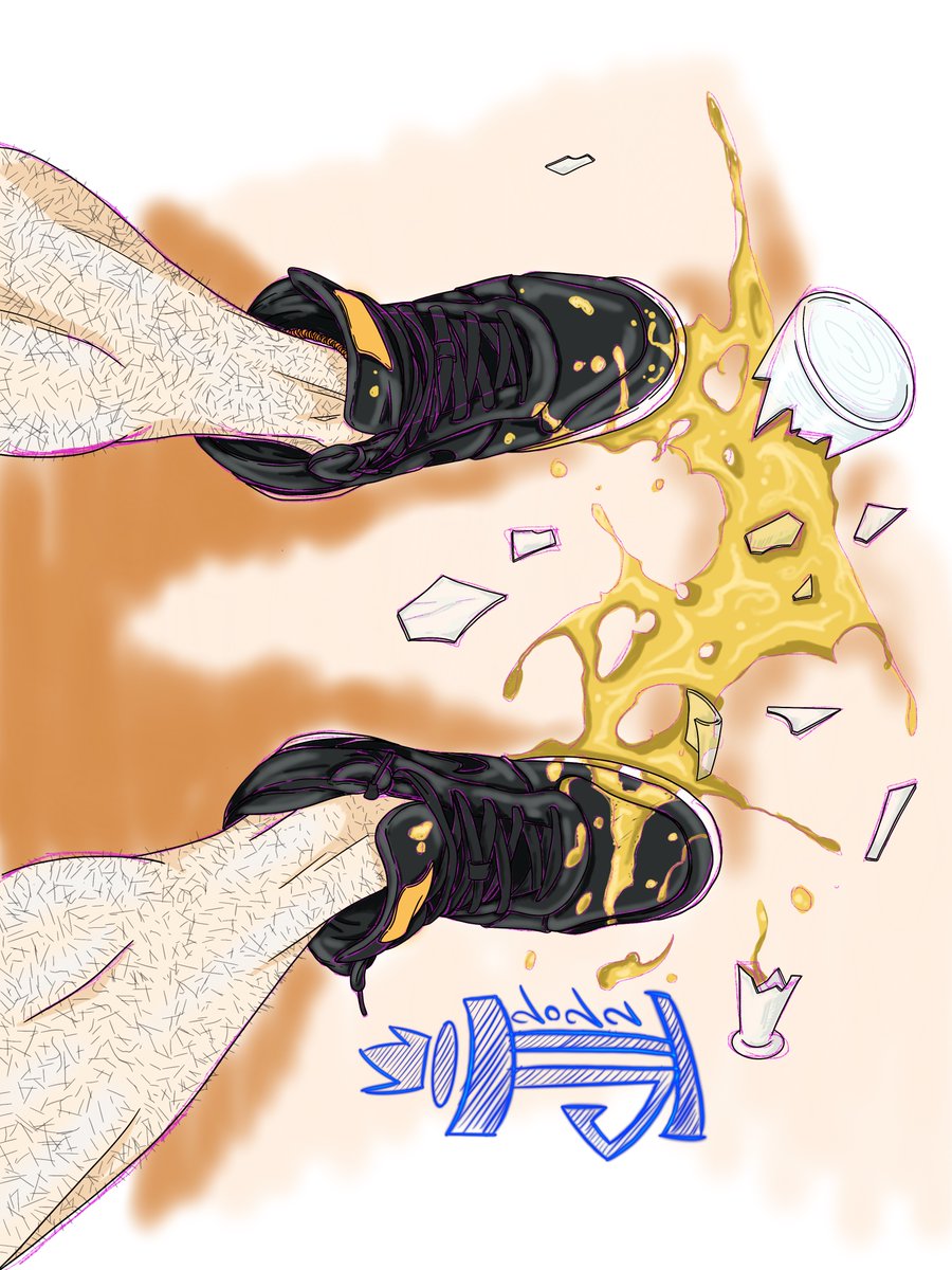 Pro_k_ryota's tweet photo. I can remember that day when I drop an erlenmeyer full of Escherichia coli culture on my brand new sneakers. Friendly advise, if you work in a lab, use long trousers. @DSPC_nft , @OdiGame. #illustration, #procreate, #digitalart https://t.co/6Effb2W2Zv