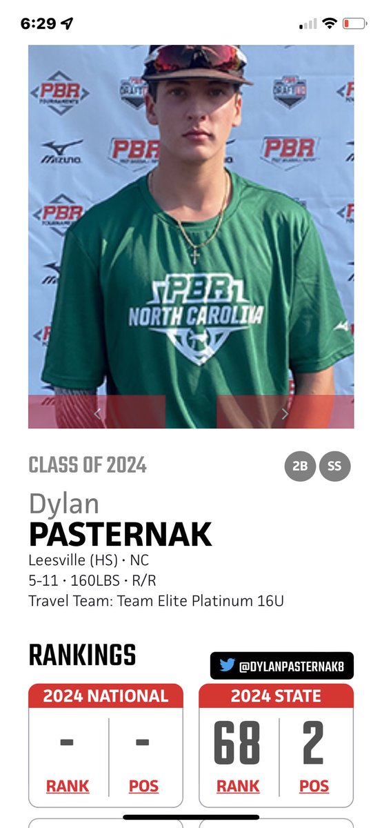 Bobbyp5794's tweet photo. Proud of @dylanpasternak8.  Big gains over the summer and never satisfied.  Self-motivated and always working to get better. @LRPrideBaseball @TeamElitePlat @PrepBaseballNC https://t.co/7mbS6QmlkJ