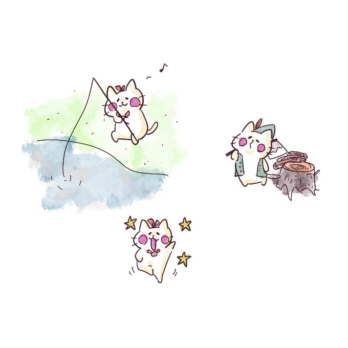 猫のまうまうスケッチ!エビ手鞠リボン気に入ってきた!#イラスト #猫イラスト 
