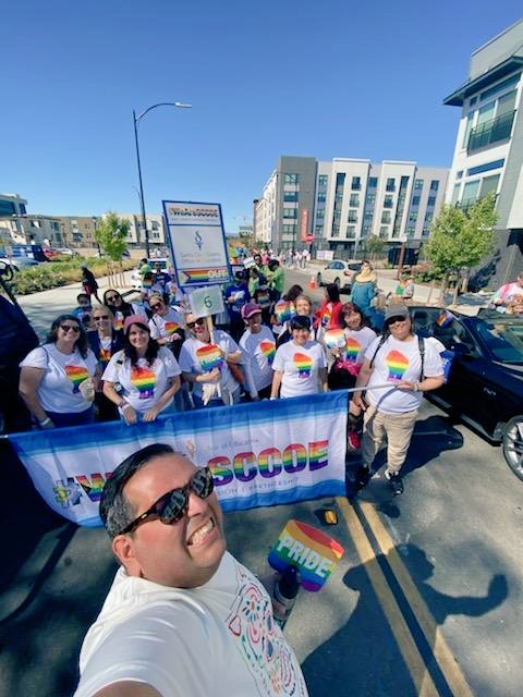 Great day at #SVPride. Marched with #SCCOE and met @sliccardo. 🏳️‍🌈 #educatedonthate