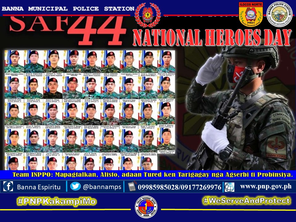 BannaMPS's tweet photo. Banna Municipal Police Station joins the celebration of the National Heroes Day.
@pro1officialtw
@pnpdpcr
@dpcrpublicinfo https://t.co/1lvdsqREsR