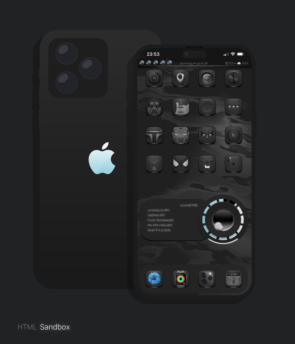 Attairdu57slm's tweet image. Late night setup with Carbon by @Nyk0n_ credits where due for the wall ( @Maria2Ps i believe).

So much fun, #HTML_Sandbox is working flawless on iOS 16.

@kleinmone 
@thewaytozion 

#NoJailbreak #iOS16Beta7 #iNNOVATION