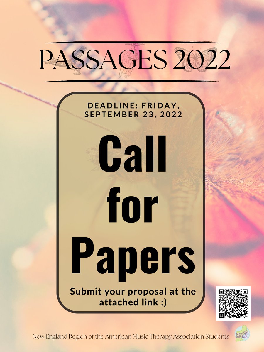 NERAMTAS's tweet image. Passages is coming up on October 29 which means it's time to SUBMIT SOME PAPERS! ✍🏽⁠

This year’s theme is “Reshaping our Future while Reflecting on the Past” 🦋 Click the link below if you are interested in presenting. 

Deadline: September 23, 2022⁠

tinyurl.com/2022passages