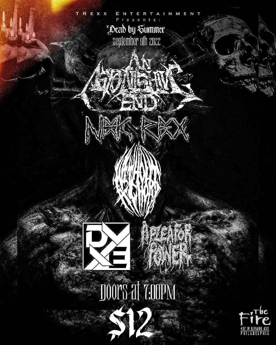 AstonishingEnd's tweet photo. 🔥Back in Philly to play this banger! Excited to share the stage with Without A Chord, Nek Rex, A Plea For Power &amp; Devixe at @FirePhilly 🤘Come through🔥 #metalshow #metalcore #deathcore #livemusic #live #music #liveshow #metal #livebands #concert #metalhead #phillymusic https://t.co/Gc6I92ALwg