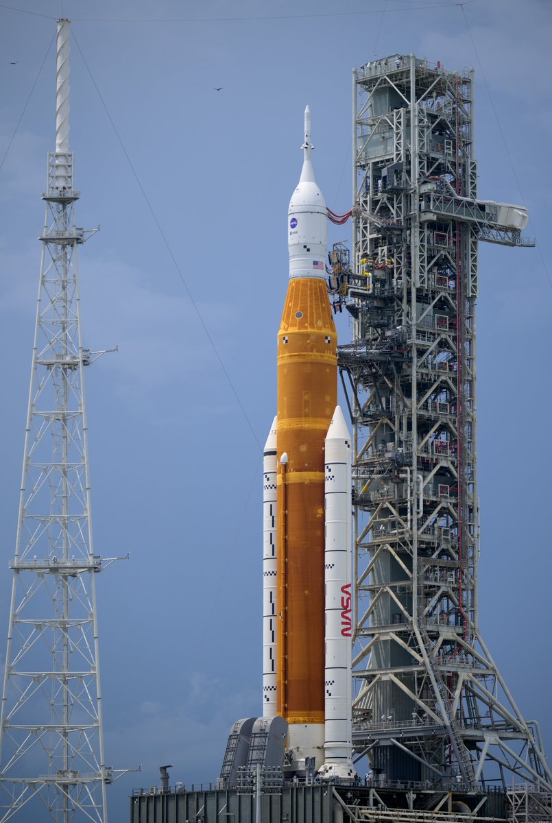 JonnyKimUSA's tweet photo. ICYMI - We are scheduled to launch Artemis I tomorrow, launch window opens Mon, Aug 29 0833 EDT. The culmination of years of collaboration &amp; hard work. 1st step of many for our return to the Moon and beyond. Some amazing SLS stack pics over the last few days courtesy @nasahqphoto https://t.co/qvjzjC2EG6
