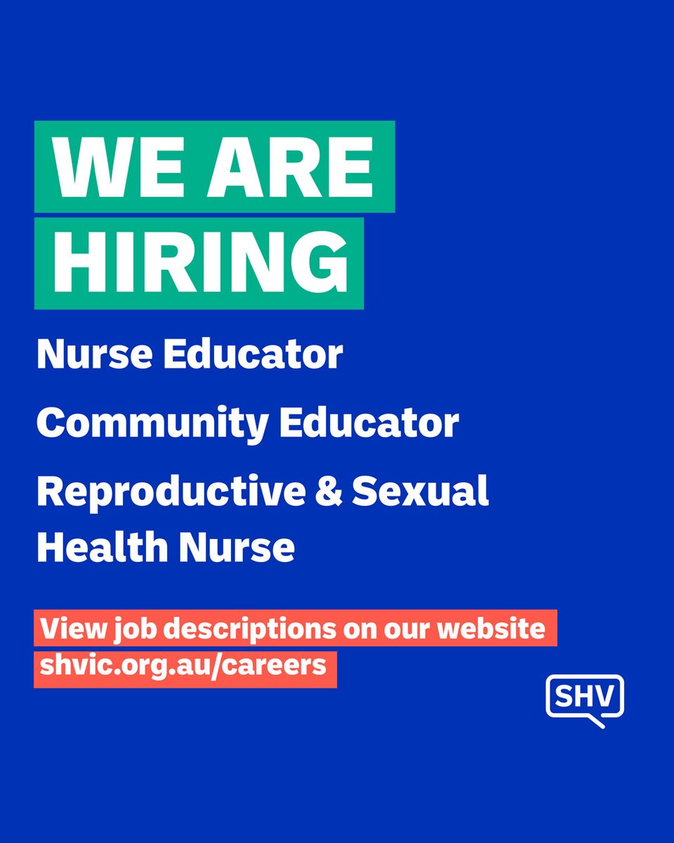 Our team is growing, and now's your chance to join!

You can view the full job descriptions by clicking the link below. 

shvic.org.au/careers

#jobvacancy #hiring #nurse #educator