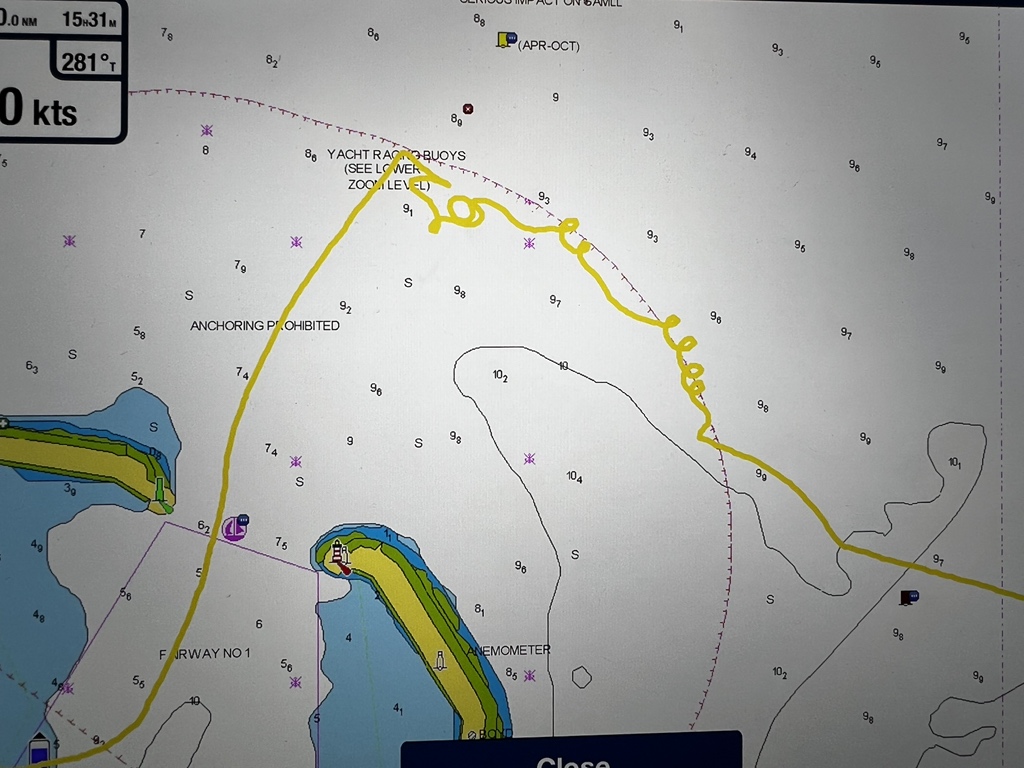 SYSilverGirl's tweet photo. Made it to Ireland. 15 hours 30 minutes. Quite pleasant except for when we lost gear selection in the dark outside Dun Loaghaire harbour. Stuck in reverse. Took a few donuts to work out the problem and a couple of zip ties to fix. https://t.co/XTj9i8eQmL