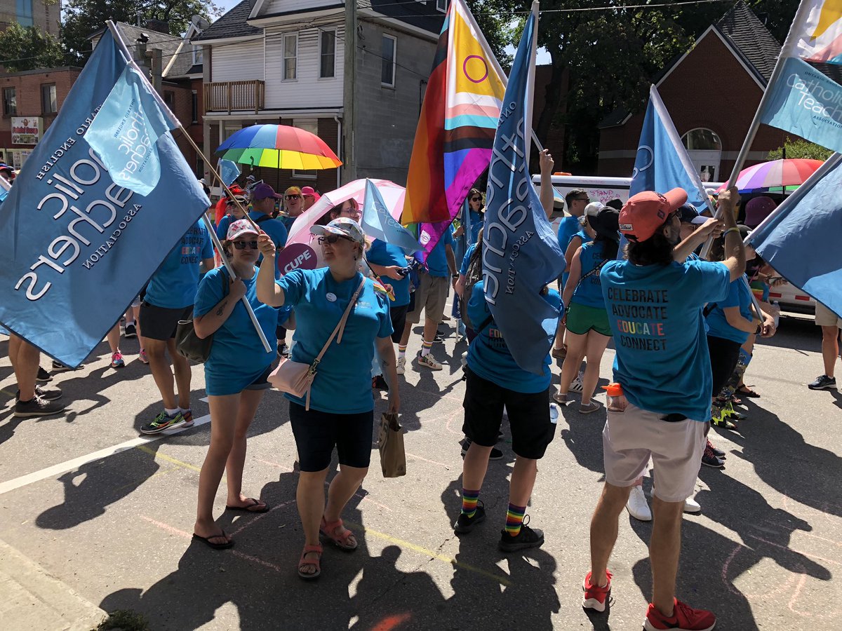 oectaottawa's tweet photo. So amazing to see so many marching in today’s Pride Parade with us, from babies in strollers to retirees! We participate so that our 2SLGBTQIA+ colleagues, students and families know we love them. We are honoured to celebrate with you! Happy Pride! 🏳️‍🌈🏳️‍⚧️ https://t.co/qVhXj15h9C