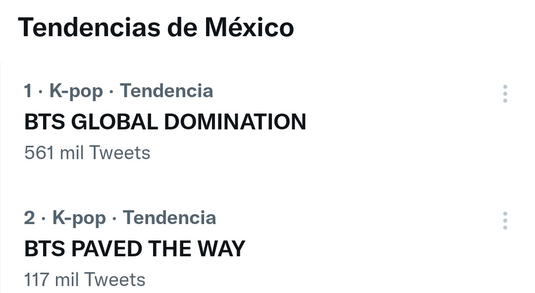 vthmysoul's tweet photo. mis chicos sin asistir a esos premios y en "descanso" liderando las tendencias, amamos

BTS PAVED THE WAY 
BTS GLOBAL DOMINATION  
BTS DOMINATES TONIGHT
 @BTS_twt https://t.co/U5f0eL322Y
