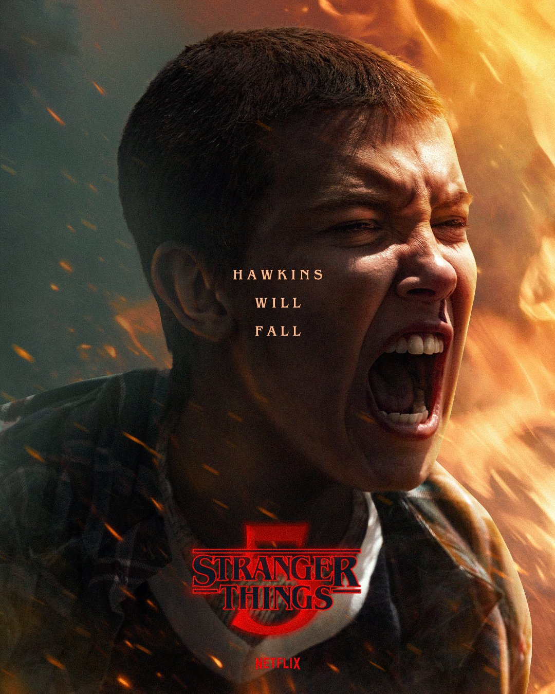 Axel Almirón on X: STRANGER THINGS 5 POSTER FANART 🔥🕰️ Hawkins Will  Fall #strangerthings #strangerthings5  / X