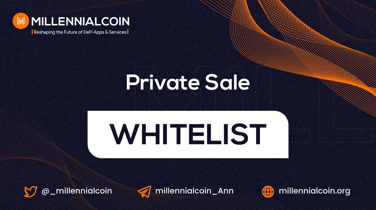 _millennialcoin's tweet photo. We made some adjustments on our private sale set up (for the good of our community) and we have reopened the #Whitelist application for the MILL private sale round.

  🔰Join Now: https://t.co/Ctoul7yRYb

#BSC #BNB #crypto #WhitelistGiveaway #privatesale https://t.co/NhOamUc28s