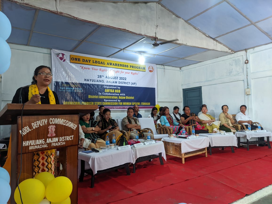 AmyaaNgo's tweet photo. A Day Legal Awareness Program at #Hayuliang #Anjaw District organized by @AmyaaNgo through the support of #APSCW. Attended by 500 participants from across various blocks of the District. Remote district of the State. 

#CMOarunachalpradesh #PMOIndia #NCW
#MyGovtArunachalPradesh https://t.co/XZSPLG9J4T