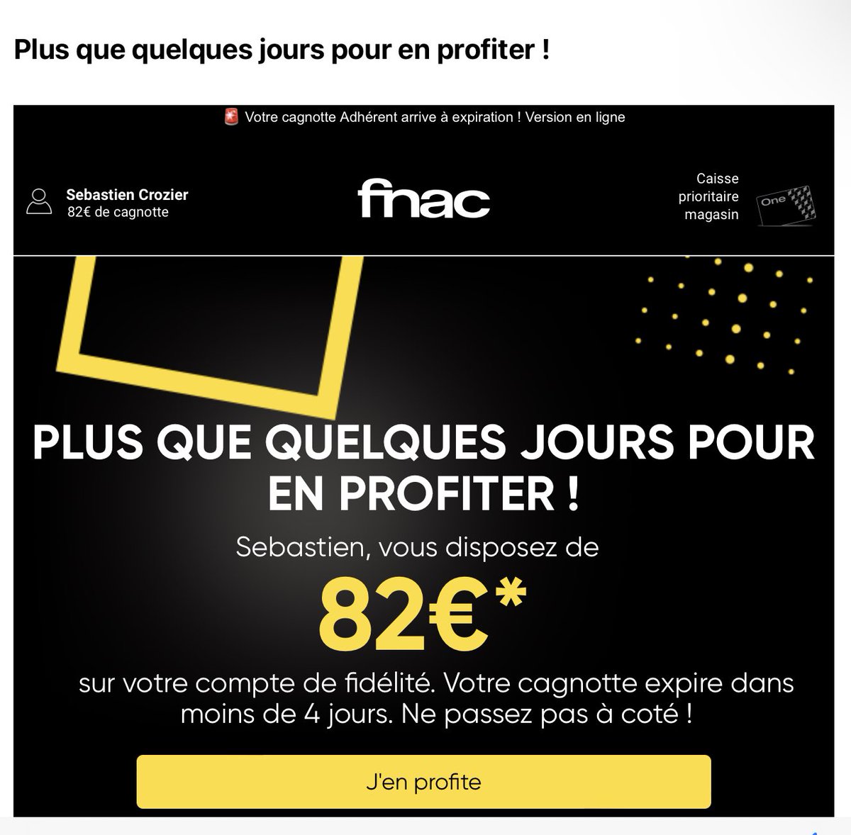 mavienumerique's tweet photo. Votre système informatique est en panne ! 
Impossible d’utiliser la cagnotte ce jour, lors du passage en caisse…
On fait comment ?
Et je ne parle pas du parcours pay&amp;go qui ne marche pas avec la cagnotte…
Vous savez ce qu’est un parcours digital ?
⁦@Fnac⁩ https://t.co/x8whvAXyHF