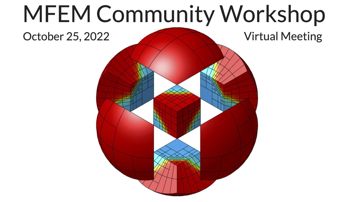 TzanioKolev's tweet photo. 🎉 The MFEM community is gathering for its 2nd virtual workshop on October 25th!

👉 Join us if you are interested in finite elements, #HPC applications, or just curious about MFEM.

✓ Visit https://t.co/4jdNa6lfdi 
✓ Register (free) by October 11th.

#FEM #OpenSource #mfem2022 https://t.co/HyZYhY3ooP