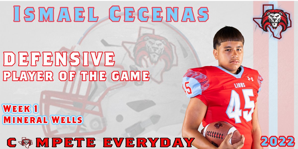 Jrsilva2Juan's tweet photo. Congratulations to our Week 1
Varsity Defensive Player of the Game.  
Ismael Cecenas @IsmaelCecenas 

#CISDAthletics #CastleberryISD #CHS_lions #LionPride #CHSFamily #CompeteEveryday #MakeHistory https://t.co/TBWuPustTO