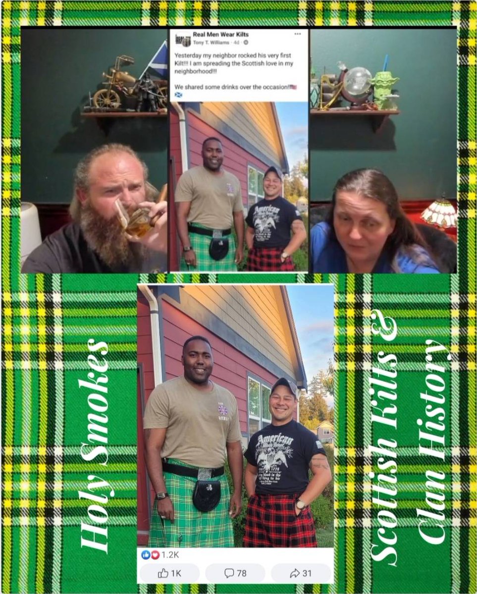 The photo got over 1,000 likes and a lot of good feedback in "Scottish Kilts &amp; Clan History Group."

Also, we made the "Holy Smokes" live show this week in the "Real Men Wear Kilts Group."

Hats off to growing the Scottish/Kilted community HRH!