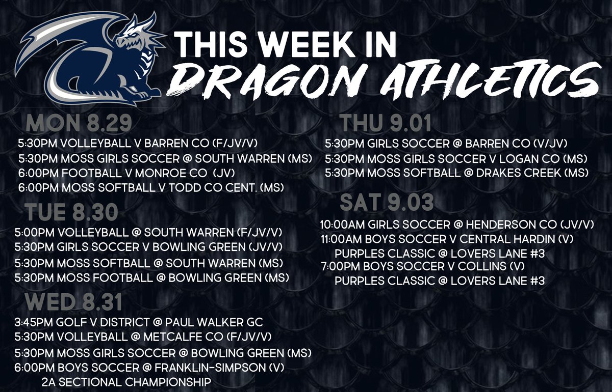 WCAthleticDept's tweet photo. This week in Dragon Athletics.

@WC_Dragons @WCLadyDragons1 @WCVolleyballFam @WCDragon_Soccer @HenryMossMiddle https://t.co/EJDkzPs2h7