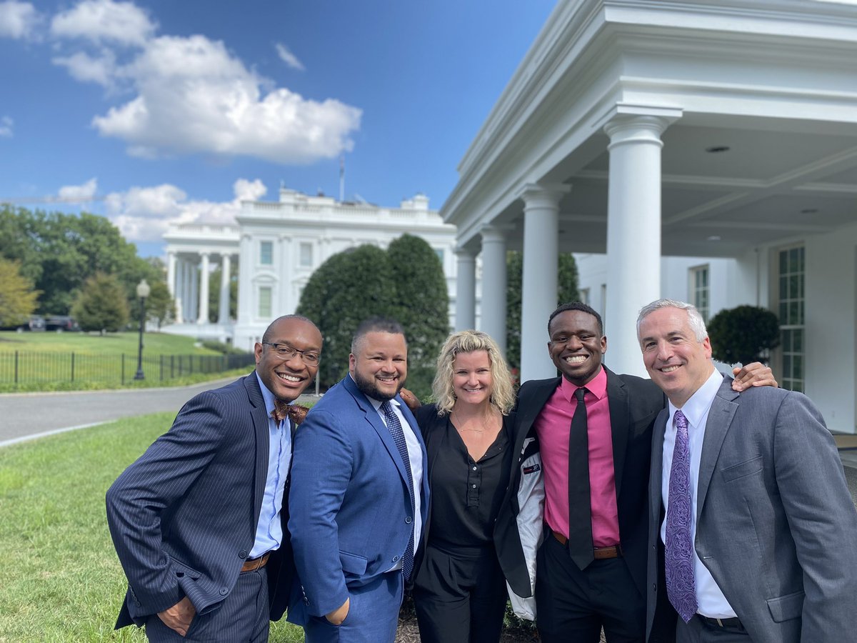 KatieDrasser's tweet photo. Honored to be invited to talk about health equity and civic health at the @WhiteHouse today with a group of deeply committed leaders: @DrRayMD @ETSshow @DrGezzer @VictorAgbafe.
Thank you to @AlisterFMartin for your leadership and vision. https://t.co/wwQxhP2EeW