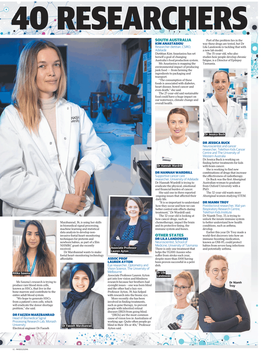 MCRI_for_kids's tweet photo. Meet 20 of Australia's leading #medical and health #researchers under 40!
Murdoch Children's Research Institute's @ConorJMcCaff &amp; @RitikaSxn are on the list, sharing their research and vision with @TheHeraldSun.
Huge congrats! 👏

#Researchers #Medicalresearch #MCRI #Scientist https://t.co/TZhiqrMRRe