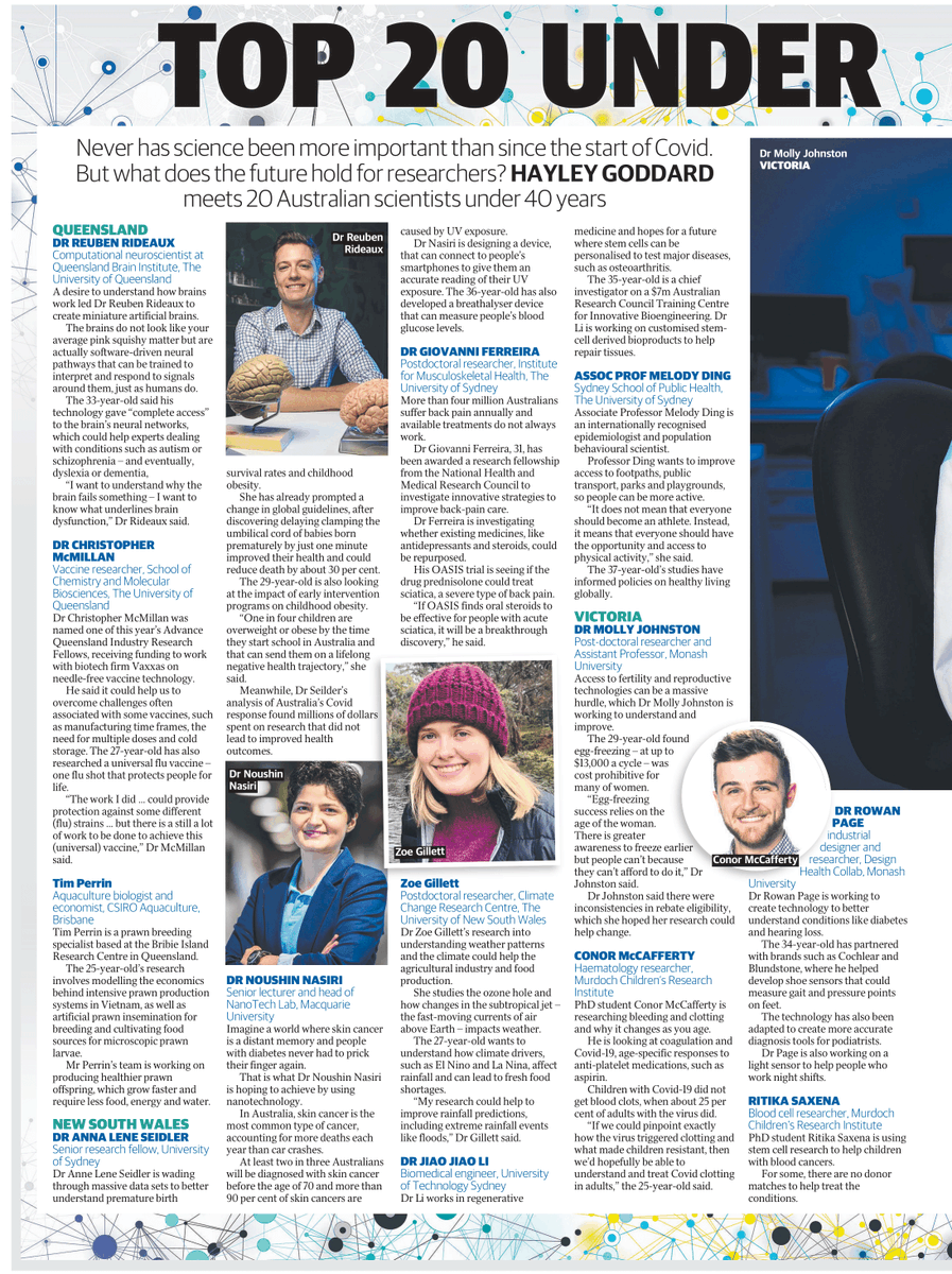 MCRI_for_kids's tweet photo. Meet 20 of Australia's leading #medical and health #researchers under 40!
Murdoch Children's Research Institute's @ConorJMcCaff &amp; @RitikaSxn are on the list, sharing their research and vision with @TheHeraldSun.
Huge congrats! 👏

#Researchers #Medicalresearch #MCRI #Scientist https://t.co/TZhiqrMRRe