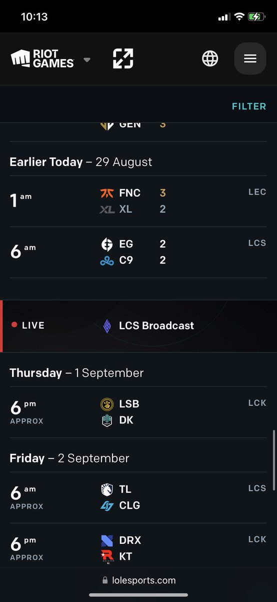 Even the ⁦<a href="/lolesports/">LoL Esports</a>⁩ site can’t believe the result this morning