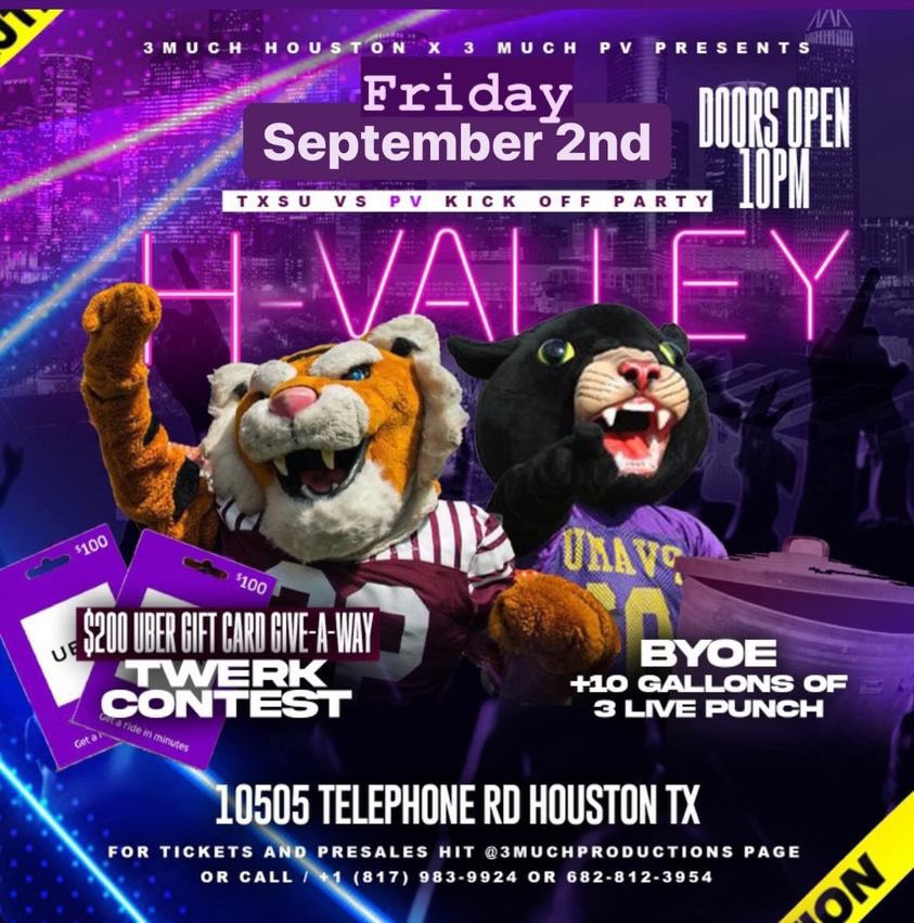 3muchproduction's tweet photo. #HValley coming neaaaarrrr youuu this Friday 🥳 September 2nd❗️

@djnye_ , @therealizomoney , @joshua48 &amp; @janathanjr on the sounds &amp; mic 🎤 

BYOE &amp; 10 gallons of 3 live punch ❗️❗️

Hit us up @csmoove41 @smoove_levi  or your fav 3 much promoter for presales 🔥 https://t.co/hKCRHmSkPO