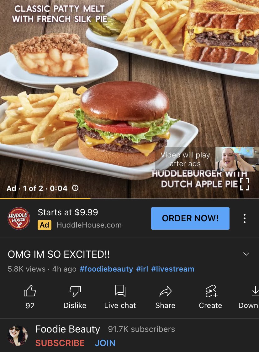ItsSoSoSimple's tweet photo. Please take a look at this video @HuddleHouse Your ads have been seen on this channel #FoodieBeauty This has been reported to @YTAdvertisers @YouTube @YouTubeCreators @TeamYouTube @AdSense @GoogleAds @SusanWojcicki with no response. Over 20 advertisers have pulled their ads. https://t.co/wvJg8GnTM5