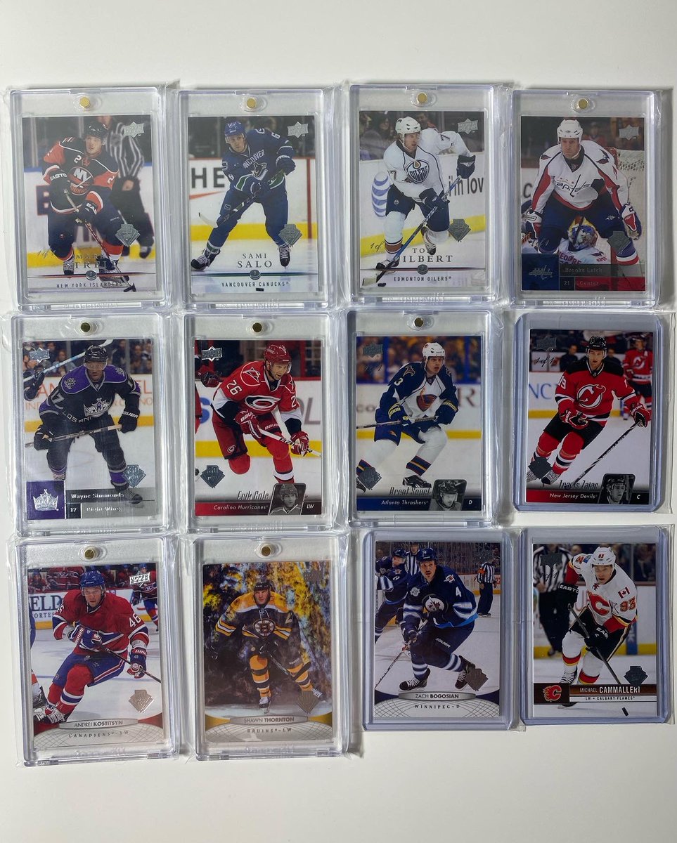 zaffyy88's tweet photo. Project completed! Here is at least one card for all 30 years and at least one card per team, past and present, from Upper Deck’s 30th Anniversary 1/1 buybacks from the 2019-20 series. Took a while to finish and plan but really happy with the collection! 1/2 @UpperDeckHockey https://t.co/kEQeQwr6xF
