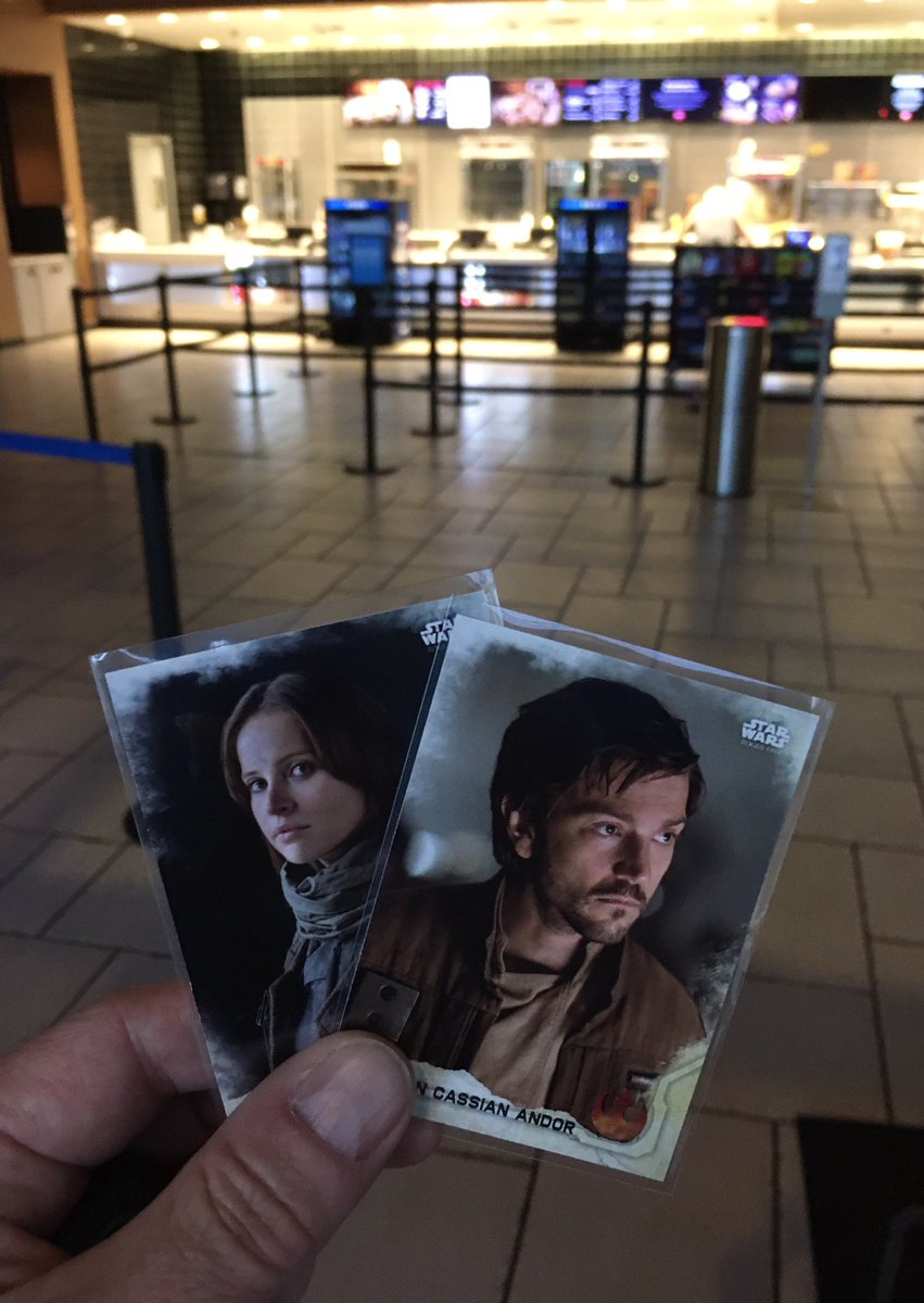 We decided it would be entirely appropriate to leave a couple of <a href="/Topps/">Topps</a> #RogueOne trading cards with both of our Rox this evening, who doesn’t love Jyn &amp; Cassian after all 😊 #StarWars