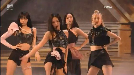 PopBase's tweet photo. BLACKPINK makes history as the first female K-Pop act to perform at the #VMAs with ‘Pink Venom.’ https://t.co/EHfUrvQt6Q