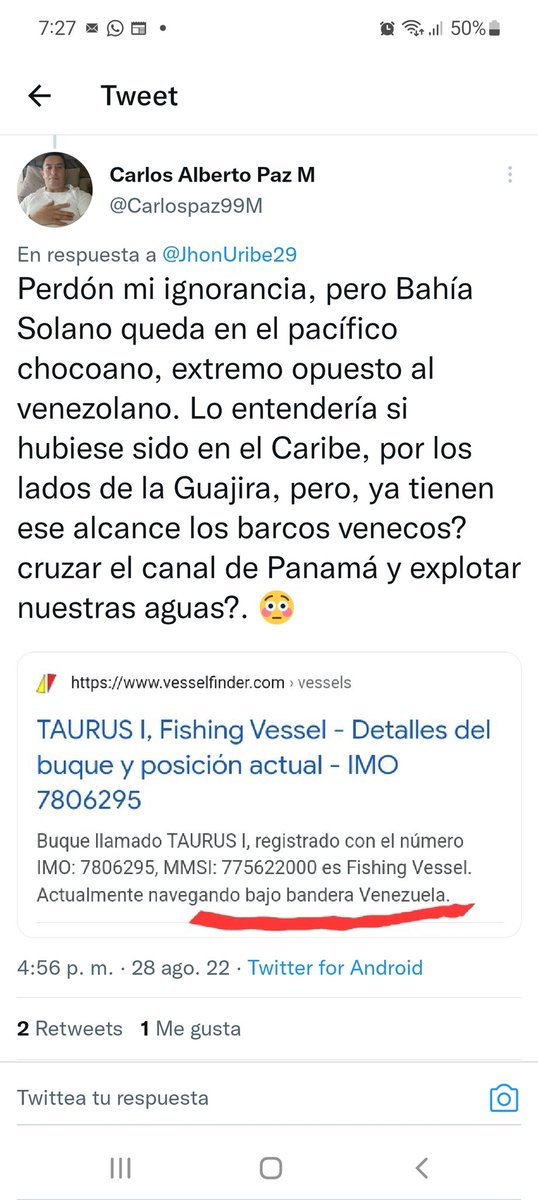 NilsonJavierB's tweet photo. Si señor, es la gran preocupación del #Chocoano hoy,  nunca habían visto ese tipo de situaciones en sus territorios y 15 días después de la Salida de Duque, Visitan los Venezolanos la Costa Chocoana. Que miedo 😨 😱 https://t.co/b005eRFZdk