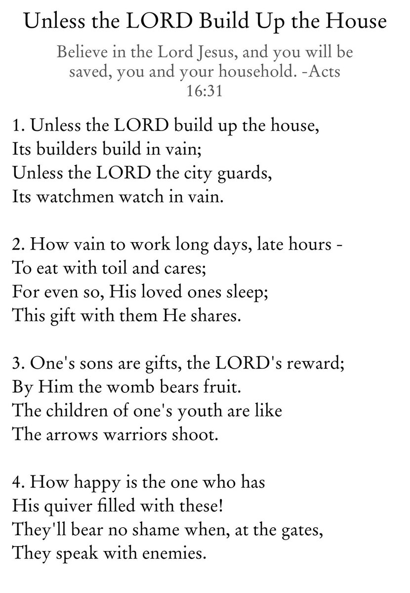 Apologies for the lack of posts recently, life has been crazy. 

Psalm 127A.

#SingPsalms