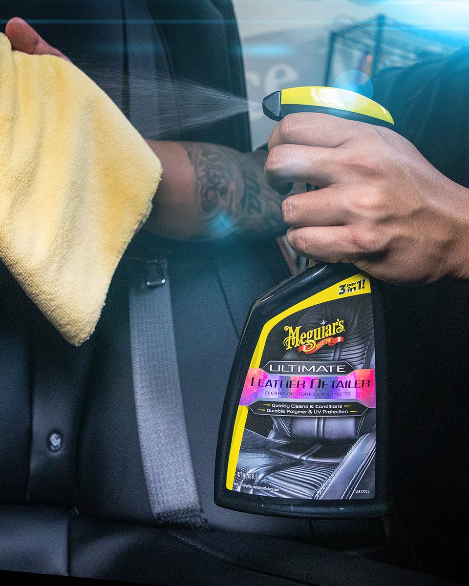 Meguiars's tweet photo. Giving your leather some love doesn't have to take a lot of time! ⏰
Clean, Nourish, Protect! Ultimate Leather Detailer!!
#leathercare #leathercleaner #leatherprotection #meguiars https://t.co/3c62QCYTCB