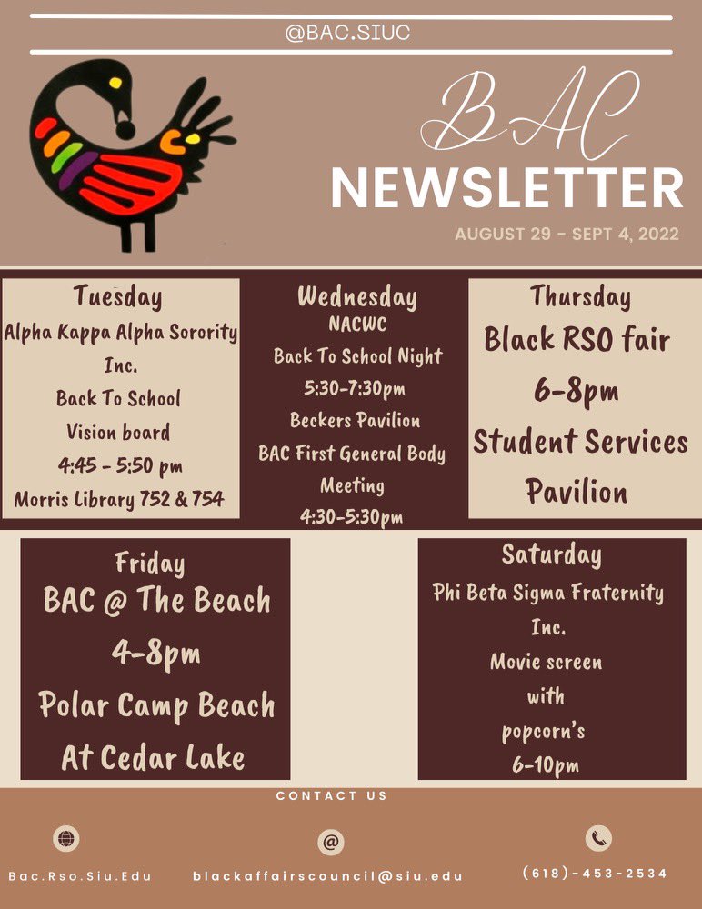 It’s newsletter time 📰 Be sure to read for all events happening this week!