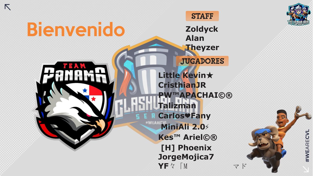 Clashvaland Series (@clashvaland) on Twitter photo 🏆#Selecciones2022 • (10/16)
🀄️¡Bienvenidos!🀄️
⭐️ <a href="/TeamPanamaCr/">Team Panamá Cr</a> 🇵🇦
🇵🇦 <a href="/LittleKevincr/">Little Kevin★</a>
🇵🇦 <a href="/CristhianJR16/">Cristhian</a>
🇵🇦 <a href="/CesarVelizPint1/">veliz</a>
🇵🇦 <a href="/joseph_arturo04/">Talizmann</a>
🇵🇦 <a href="/Glory_CarlosE/">Carlos</a>
🇵🇦 <a href="/AliFJ_CR/">MiniAli CR⚡️</a>
🇵🇦 <a href="/ArielKestm/">ArieldeJesús✨</a>
🇵🇦 <a href="/PhoenixPaAngel/">MrPlan</a>
🇵🇦 <a href="/JorgeMojica507/">JorgeMojica7</a>
🇵🇦 YF々「M̶ᴀ̶ᴅ̶࿐マド
#WeAreCVL 🏆#Selecciones2022 • (10/16)
🀄️¡Bienvenidos!🀄️
⭐️ <a href="/TeamPanamaCr/">Team Panamá Cr</a> 🇵🇦
🇵🇦 <a href="/LittleKevincr/">Little Kevin★</a>
🇵🇦 <a href="/CristhianJR16/">Cristhian</a>
🇵🇦 <a href="/CesarVelizPint1/">veliz</a>
🇵🇦 <a href="/joseph_arturo04/">Talizmann</a>
🇵🇦 <a href="/Glory_CarlosE/">Carlos</a>
🇵🇦 <a href="/AliFJ_CR/">MiniAli CR⚡️</a>
🇵🇦 <a href="/ArielKestm/">ArieldeJesús✨</a>
🇵🇦 <a href="/PhoenixPaAngel/">MrPlan</a>
🇵🇦 <a href="/JorgeMojica507/">JorgeMojica7</a>
🇵🇦 YF々「M̶ᴀ̶ᴅ̶࿐マド
#WeAreCVL