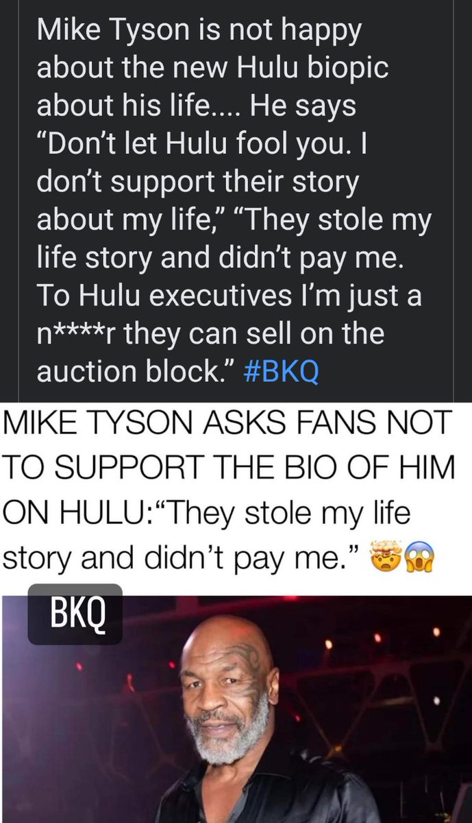 It's a real shame too, @hulu. Because that #Mike series is halfway decent. But y'all are going to learn to stop trying to gentrify black people's lives and experiences. I'm glad I didn't get further than the first two episodes, because I am done.
#MikeTyson #noslavelabor #PayMike