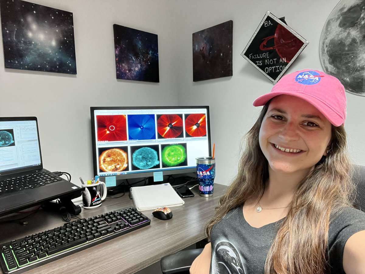 SpaceWxRina's tweet photo. So grateful for the opportunity to be part of the @NASAArtemis missions 🥹 I have the joy of being one of the night shift folks monitoring real-time Space Weather ahead of Artemis 1’s launch!

Can’t believe this is my life 🤩 https://t.co/MvlQ9AWE7y