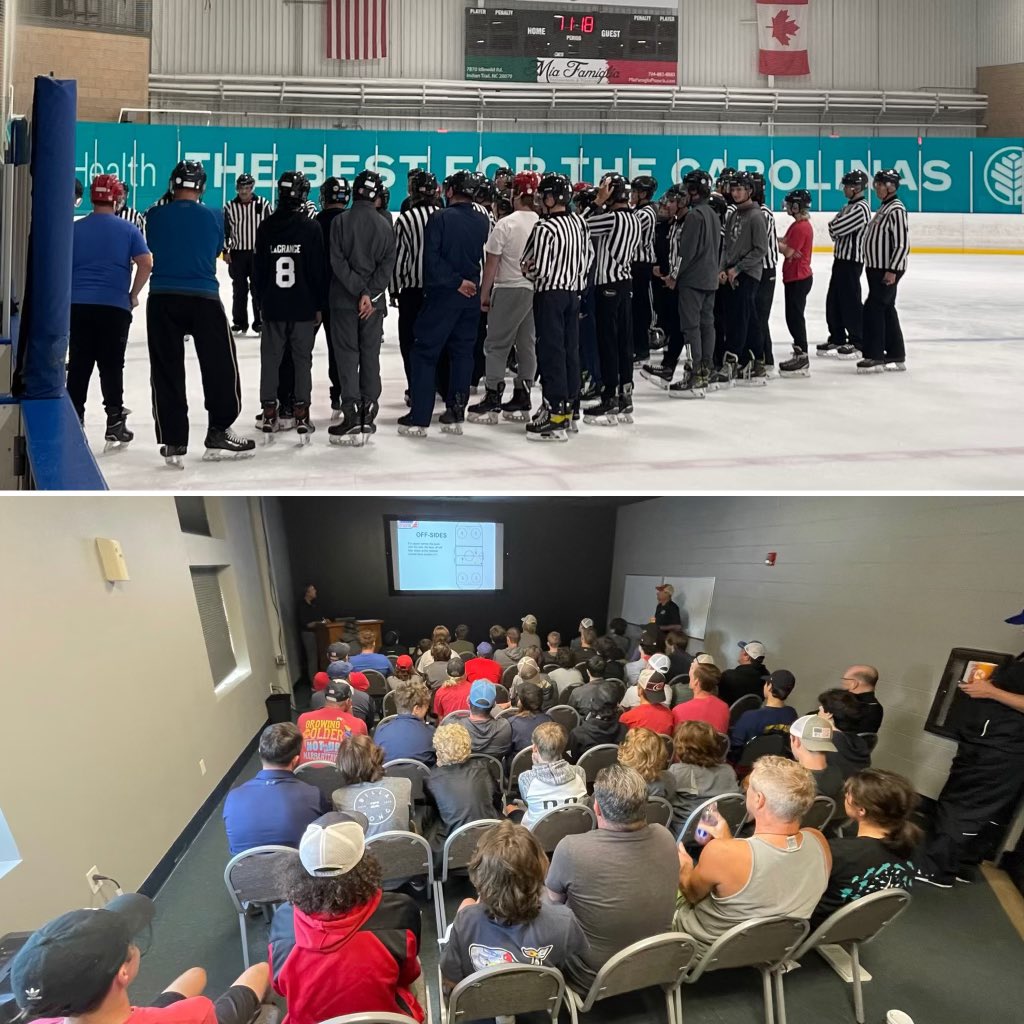 JimJosephson's tweet photo. Great hustle from our Level 1 and  2 officials @USAHOfficiating seminar today in Charlotte NC. 56 officials attended. Registration numbers are bouncing back from COVID seasons! https://t.co/vSGOSP97nV