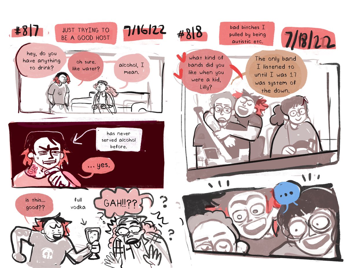 been vibing with putting my daily comics in a thread lately so here you go.... i really like this batch! [1/2] 