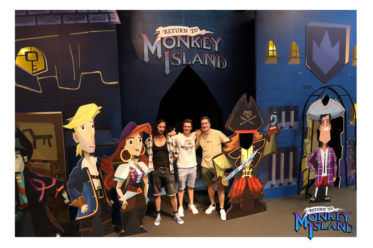 We didn't risk going through the #returntomonkeyisland doorway behind us - but if you listened closely, you could hear <a href="/grumpygamer/">Ron Gilbert - Not here anymore, on Mastodon now</a> causing new bugs during bug fixing, while <a href="/phrenopolis/">Dave Grossman isn't here</a> was swimming in pre-order money.

At least <a href="/DavidBFox/">David Fox🌊</a> was productive: wall-jump.com/david-fox/