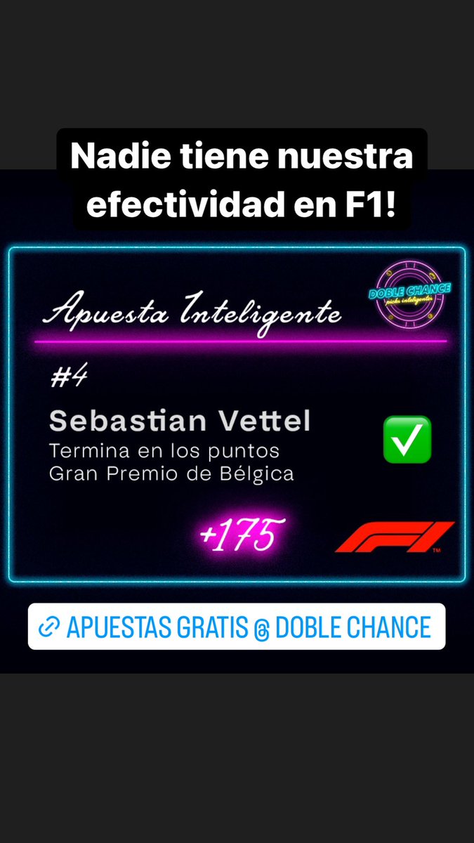 doblechance's tweet photo. Así nos fue esta semana con los freepicks! ✅✅

Suscríbanse para más picks gratis! Todos los jueves apuestas nuevas en YouTube!

Fútbol, Formula 1, Box, NFL Y MAS!! 

Aquí es! https://t.co/lCBfrzLqTJ

#Picks #FreePicks #Apuestas #PicksGratis #DailyPick #ApuestasDeportivas #Pick https://t.co/dX3eBcEDgW