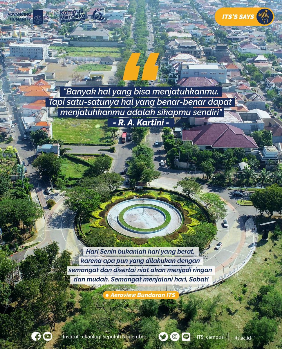 its_campus's tweet photo. #ITSSays
~Hari Senin bukanlah hari yang berat, karena apa pun yang dilakukan dengan semangat dan disertai niat akan menjadi ringan dan mudah. Semangat menjalani hari, Sobat!
๐ Aeroview Bundaran ITS
#ITSCampus #ITSSurabaya #SpotKampus #KampusHits #Quote #CampusQuote #Quotepagi https://t.co/9Fw2HtWVhj